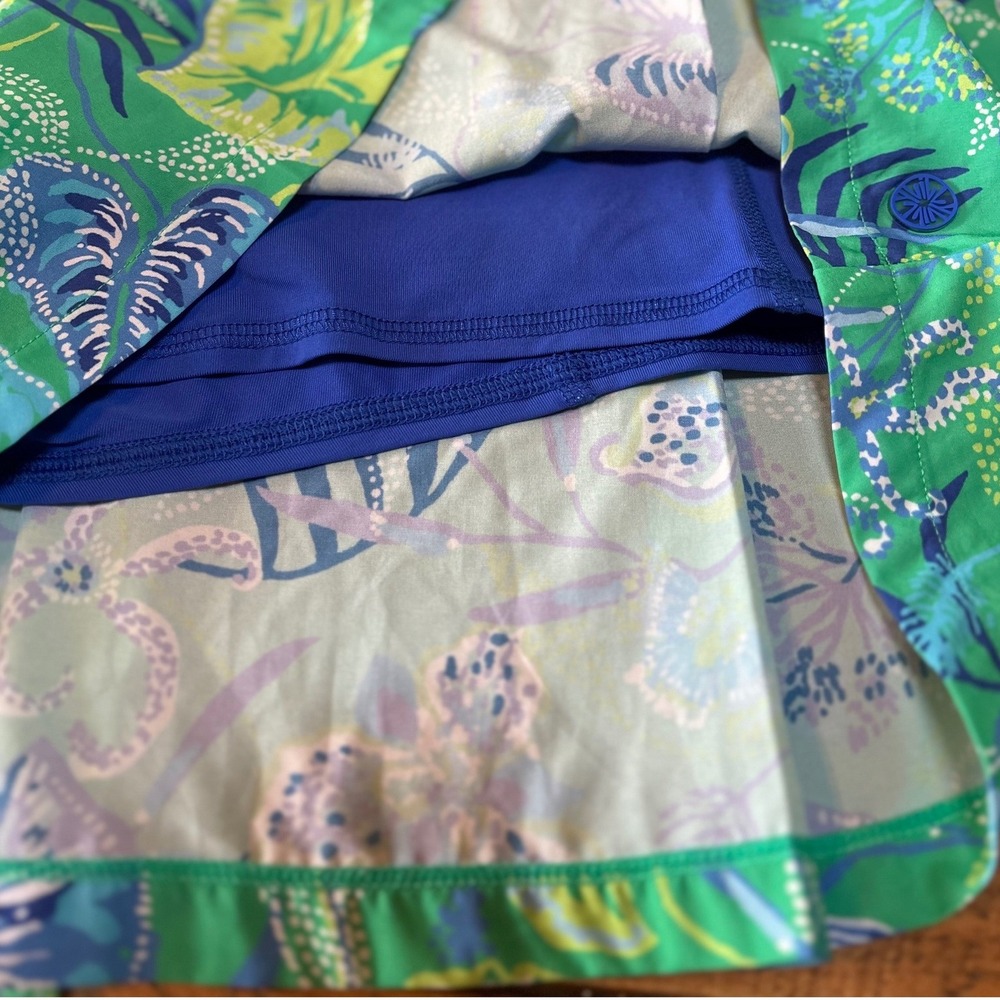 Lilly Pulitzer Womens Silvana Luxletic Skirt Botanical Green In A Flutter Medium - Picture 5 of 9